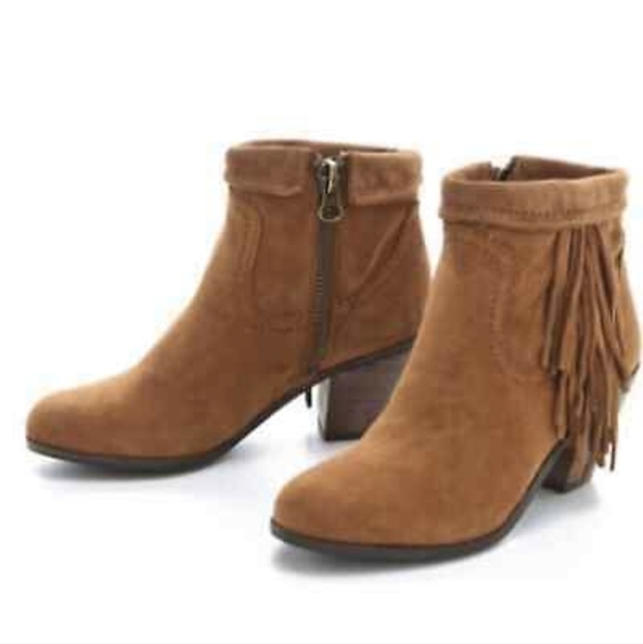 Sam Edelman Womens Louie Western Fringle Ankle Suede Booties shoes sz 8 - Picture 2 of 16
